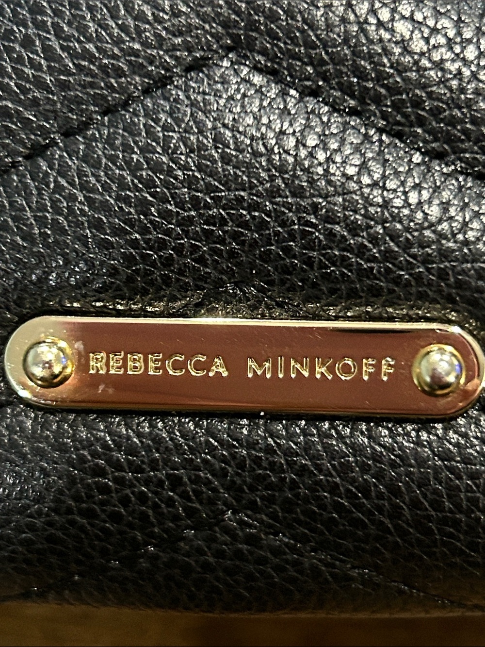 Rebecca Minkoff Edie Wallet Chain Black Quilted Leather Crossbody Gold Accents - Picture 7 of 10